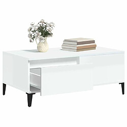 Maison Chic Table basse,Table Console Table d'appoint, Table pour salon Blanc brillant 90x50x36,5 cm Bois d'ingénierie -MN77156 pas cher