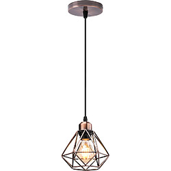 Stoex Plafonnier Rétro Brun Suspension Luminaire Vintage D'Intérieur Suspension Lustre E27 Cage en Métal 