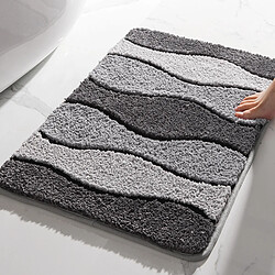 LUUCOZK Tapis de bain antidérapants absorbants à séchage rapide, tapis de décoration de salle de bain-gris-50x80cm