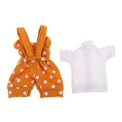 Acheter vêtement deux pièces chemise tops jarretière pour 1/6 bjd poupée blythe orange