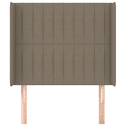 Avis Maison Chic Tête de lit scandinave avec oreilles,meuble de chambre Taupe 103x16x118/128 cm Tissu -MN90976