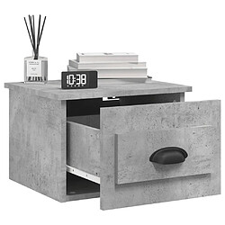 Avis vidaXL Table de chevet murale gris béton 50x36x40 cm