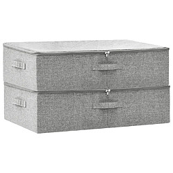 Maison Chic Lot de 2 Boîtes de rangement,Boîtes de stockage Tissu 70x40x18 cm Gris -MN405268