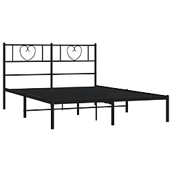 Acheter Maison Chic Lit adulte - Cadre de lit métal avec tête de lit,Structure du lit Contemporain pour chambre noir 120x190 cm -MN25785