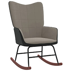 Maison Chic Chaise à bascule | Fauteuil Relax, design moderne Gris clair Velours et PVC -GKD93550