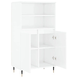 Acheter vidaXL Buffet haut Blanc brillant 60x36x110 cm Bois d'ingénierie