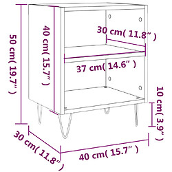 vidaXL Tables de chevet 2 pcs chêne fumé 40x30x50 cm bois d'ingénierie pas cher