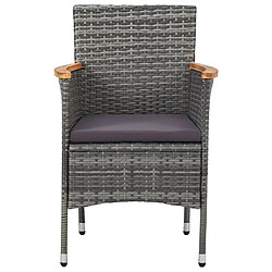 Maison Chic Lot de 2 Chaises de salle à manger de jardin - Fauteuil d'extérieur Résine tressée Gris -MN72116 pas cher