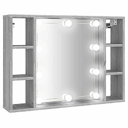 Helloshop26 Armoire à miroir avec led 76 x 15 x 55 cm gris 02_0006678