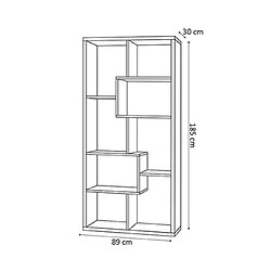 Mes Etagère design 185x30x89 cm chêne - GALEO pas cher