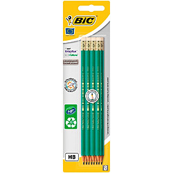 BIC Ecriture Evolution Original Crayons à Papier avec Gomme Intégrée - Mine Graphite - HB, Blister de 8 (Office Products & Supplies) BIC