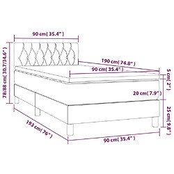 Acheter vidaXL Sommier à lattes de lit et matelas Gris clair 90x190 cm Velours