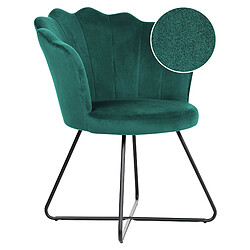 Beliani Fauteuil Velours Vert émeraude LOVELOCK