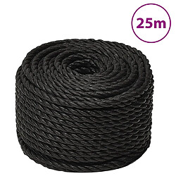 vidaXL Corde de travail Noir 20 mm 25 m polypropylène