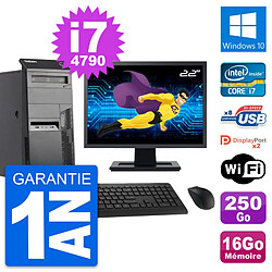 PC Tour Lenovo M83 Ecran 22" Intel i7-4790 RAM 16Go Disque 250Go Windows 10 Wifi · Occasion 