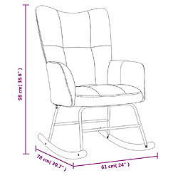 vidaXL Chaise à bascule Bleu Velours pas cher