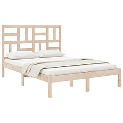 Avis Maison Chic Lit Moderne Chambre - Cadre/structure de lit pour adulte Bois de pin massif 140x190 cm -MN31514