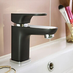 Robinet de salle de bain mitigeur lavabo noir et chrome