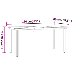 Acheter vidaXL Ensemble à manger de jardin 5 pcs noir résine tressée et acier