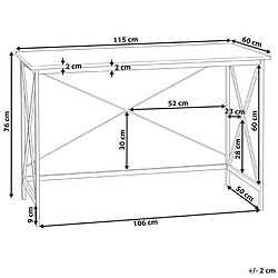 Beliani Bureau 115 x 60 cm bois foncé et noir FUTON