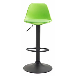 Decoshop26 Lot de 2 tabourets de bar moderne et confortable assise en PVC vert coque en plastique et pieds en métal noir 10_0004241