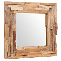 vidaXL Miroir décoratif Teck 60x60 cm Carré