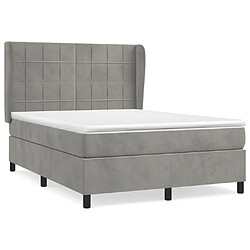 Maison Chic Lit Adulte - Lit simple Lit à sommier tapissier et matelas moelleux - Meuble de Chambre - Gris clair 140x190cm Velours -MN55723