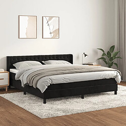 Maison Chic Lit Adulte - Lit simple Lit à sommier tapissier et matelas moelleux - Meuble de Chambre - Noir 160x200 cm Velours -MN88437