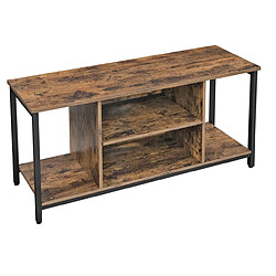 Helloshop26 meuble tv support télévision avec compartiments de rangement ouverts table console avec étagères pour salon salle de jeu style industriel marron rustique 12_0002919