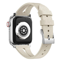 Avis Wewoo Bracelet en cuir forme de goutte d'eau pour montre-bracelet Apple Watch séries 43 et 2 et 1 et 42 mm beige