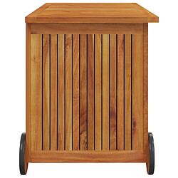 Acheter Helloshop26 Coffre boîte meuble de jardin rangement avec roues 90 x 50 x 58 cm bois acacia 02_0013067