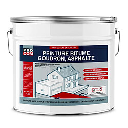 PRO COM Peinture bitume, résine sol enrobé bitumeux, asphalte, goudron, macadam PROCOM-10 litres-Blanc