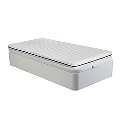 Vente-Unique Ensemble 90 x 190 cm sommier coffre blanc + matelas mousse déhoussable ép.10cm - NASUS de DREAMEA