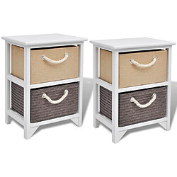 Maison Chic Lot de 2 Tables de chevet,Table de nuit,Table d'appoint pour salon Bois -MN31039