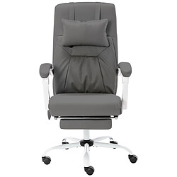 vidaXL Chaise de bureau de massage Gris Similicuir