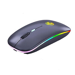 Universal Souris sans fil 2,4 GHz Bluetooth RGB Computer Souris silencieuse rechargeable avec une souris optique à lumière LED