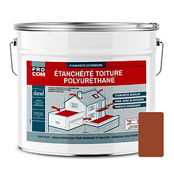 PRO COM Étanchéité toiture polyuréthane - Étanchéité toit terrasse, toit plat PROCOM-15 Kg-Rouge (RAL 8004) 