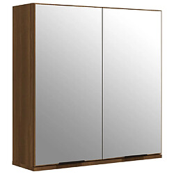 vidaXL Armoire à miroir de salle de bain Chêne marron 64x20x67 cm