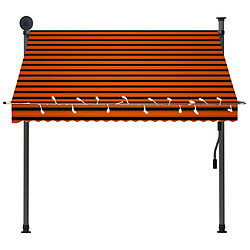 Acheter Maison Chic Auvent manuel rétractable,Store manuel de porte avec LED 200 cm Orange et marron -GKD54309