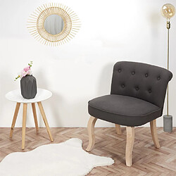 The Home Deco Factory Fauteuil en bois et tissu Eleonore Gris, Taupe.