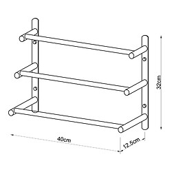 Helloshop26 Porte-serviettes mural acier inoxydable 32 x 40 x 13 cm chrome 03_0008189