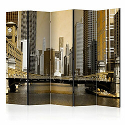 Paris Prix Paravent 5 Volets Chicago's Bridge Vintage Effect 172x225cm