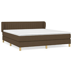 vidaXL Sommier à lattes de lit avec matelas Marron foncé 160x200 cm