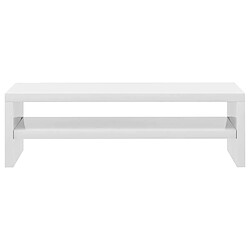 Avis vidaXL Support de moniteur Blanc brillant 42x24x13cm Bois d'ingénierie