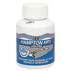 décapant liquide hampton hp3 pour brasage tendre - flacon 80ml - avec bouchon-pinceau - geb