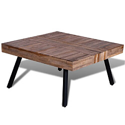 Avis vidaXL Table basse carrée Bois de teck de récupération