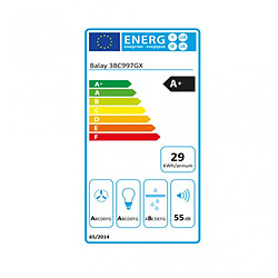 Hotte standard Balay 3BC997GX 90 cm 721 m³/h 140W A+ Argenté Acier