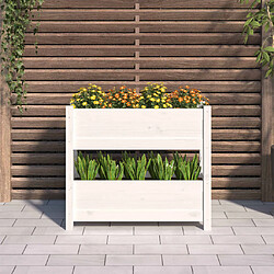 Avis Maison Chic Jardinière,Bac à fleurs - pot de fleur Blanc 77x25x66 cm Bois massif de pin -GKD91272