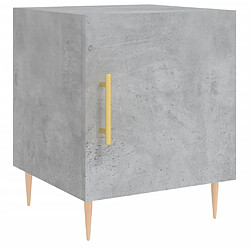 Maison Chic Table de chevet,Table de Nuit,Meuble de Rangement gris béton 40x40x50 cm bois d’ingénierie