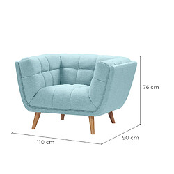 Rendez Vous Deco Fauteuil Carmen capitonné bleu clair